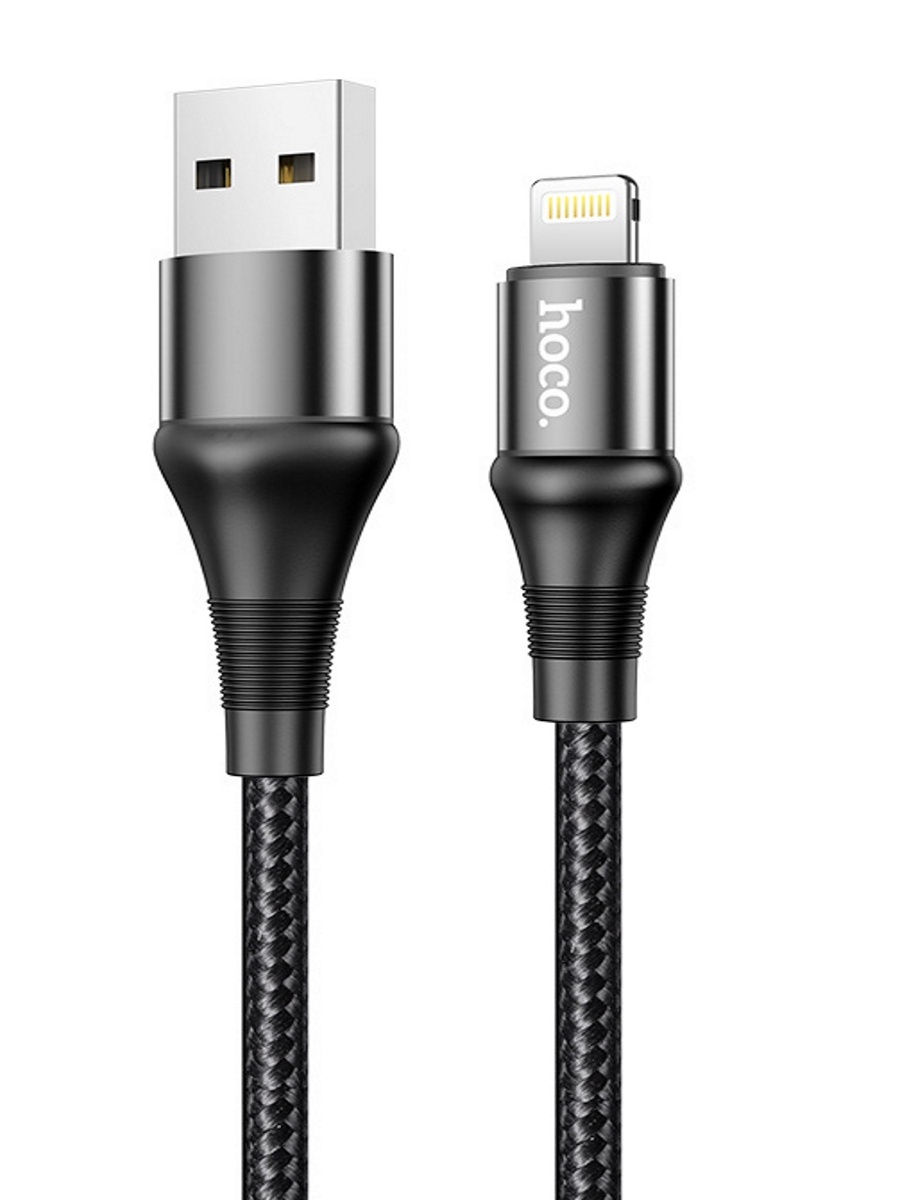 Кабель Hoco x50 Times speed USB- Apple Lightning 2м, Чёрный