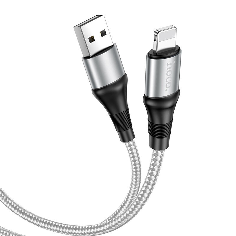 Кабель Hoco x50 Times speed USB- Apple Lightning 2м, Серый