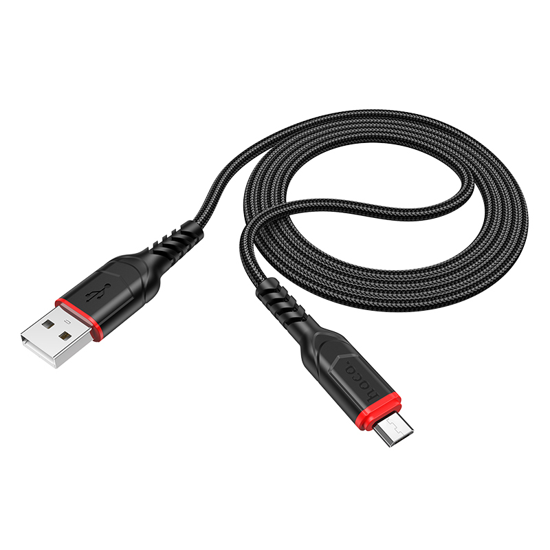 Кабель Hoco x59 Anti-bending USB-MicroUSB 1м, Черный