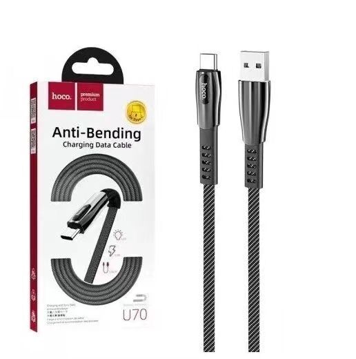 Кабель Hoco U70 Anti-Bending USB-Type-C 1.2, Чёрный