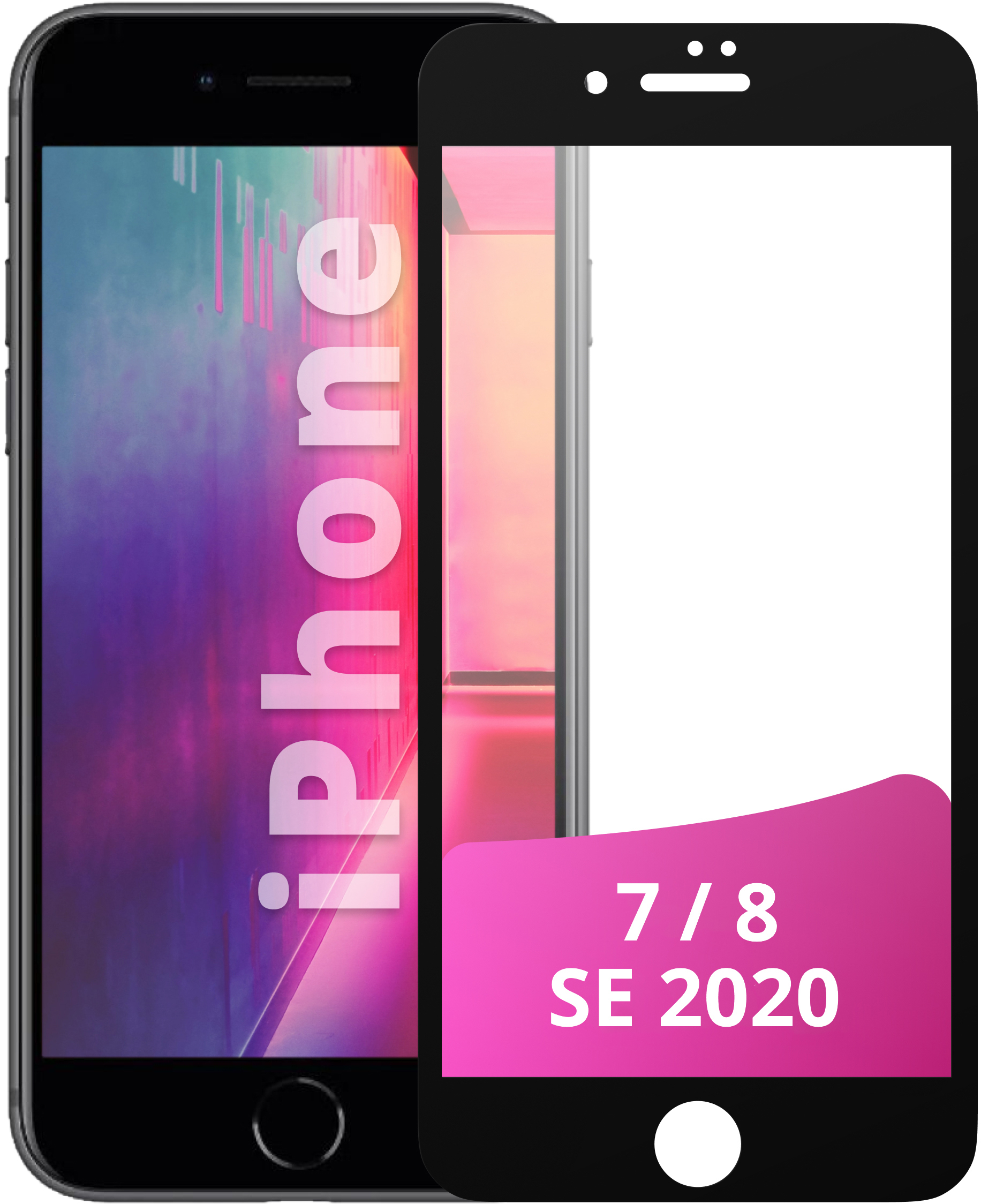 Защитное стекло для iPhone SE 2020 9D (с черной рамкой)