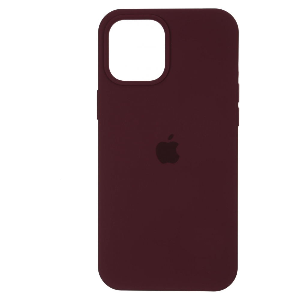 Чехол для Apple iPhone 12 Silicone Case (Бордовый)
