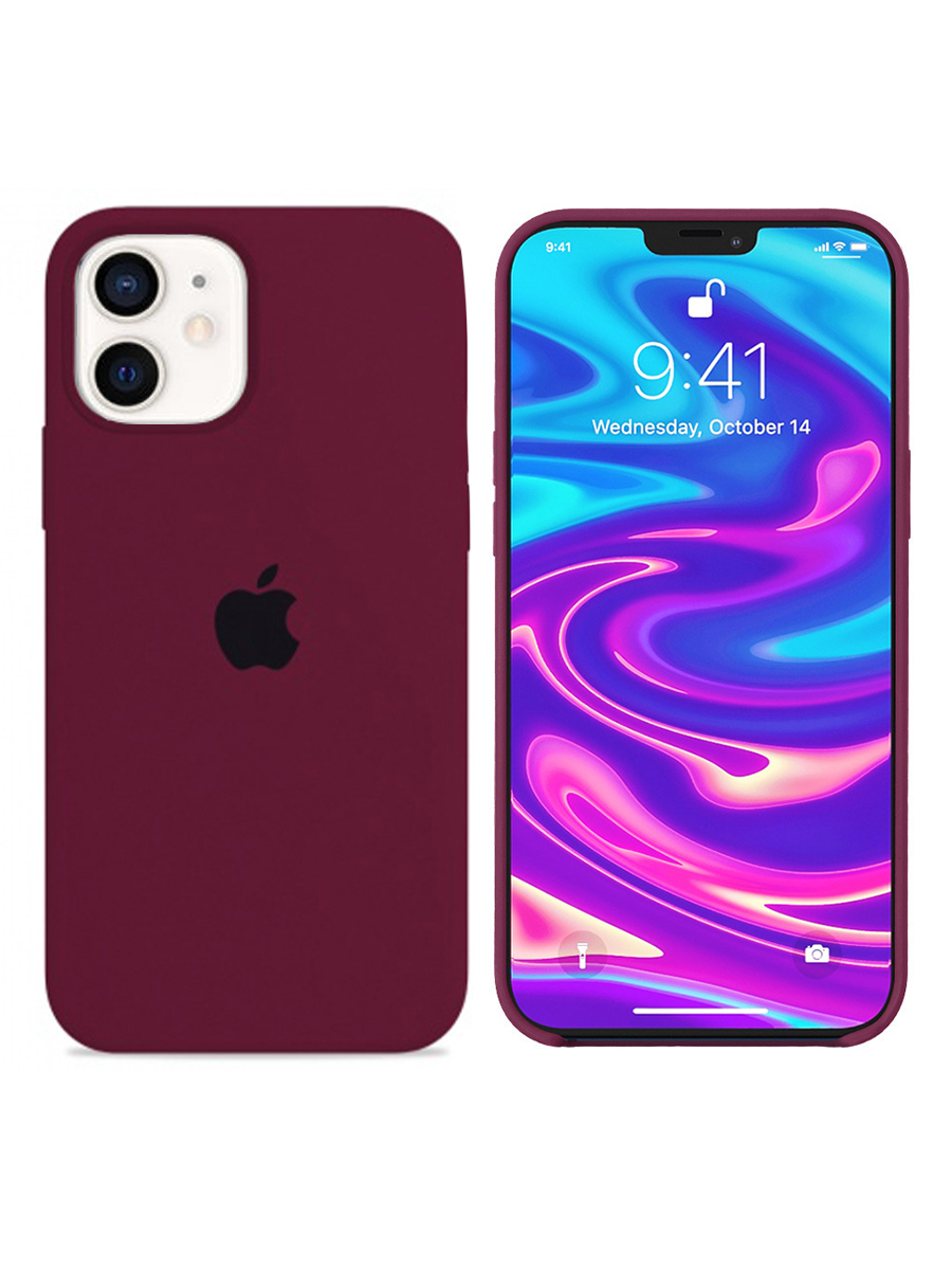 Чехол для Apple iPhone 12 Mini Silicone Case (Бордовый)