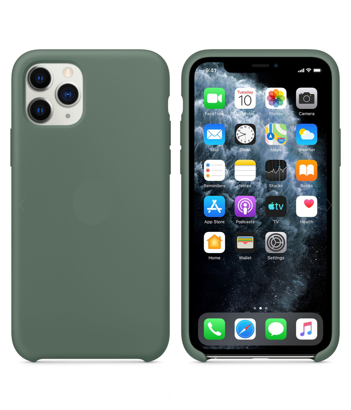 Чехол для Apple iPhone 11 Pro Max Silicone Case (Темно зеленый)
