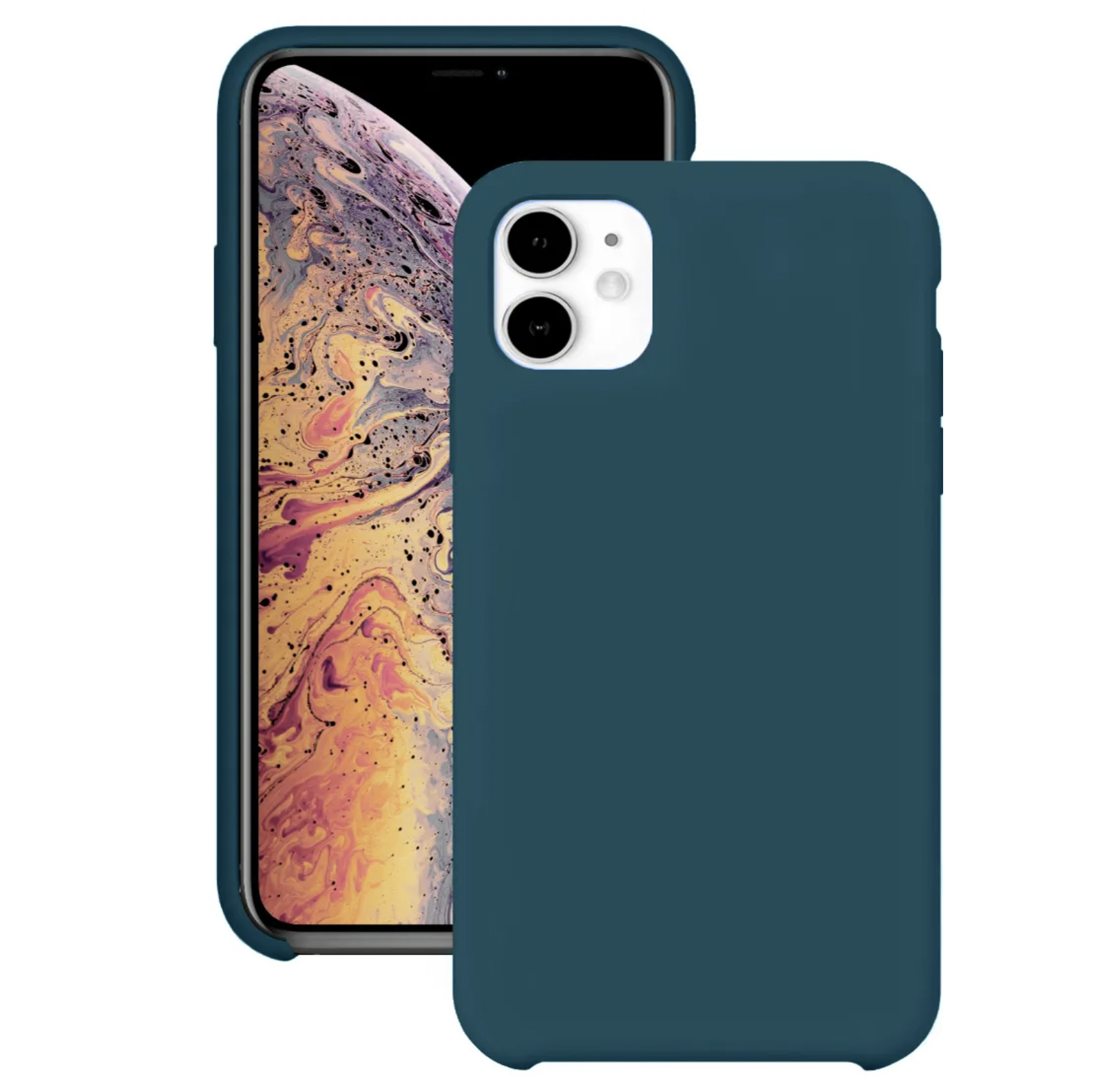 Чехол для Apple iPhone 11 Silicone Case (Темно-синий)
