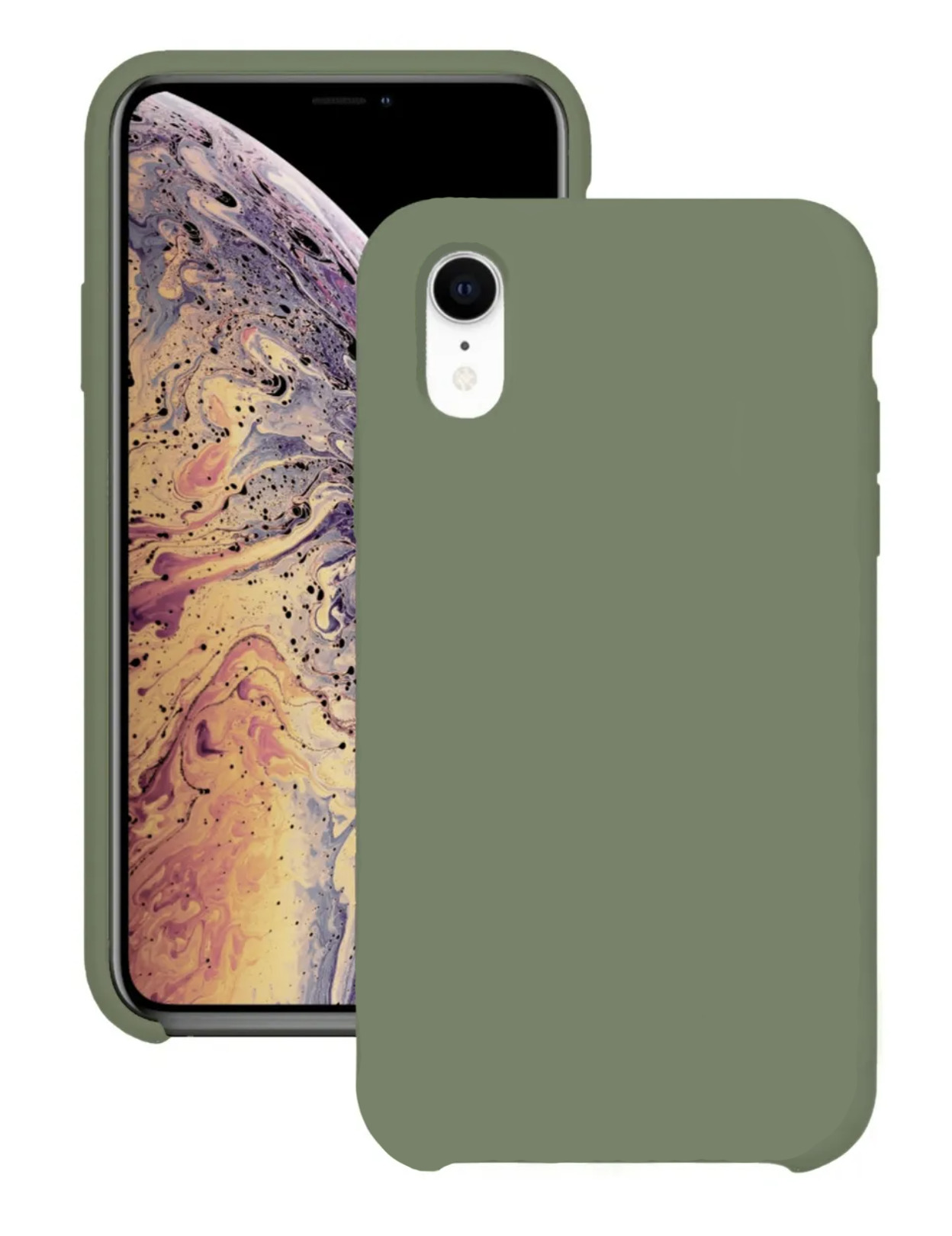 Чехол для Apple iPhone Xr Silicone Case (Темно зеленый)