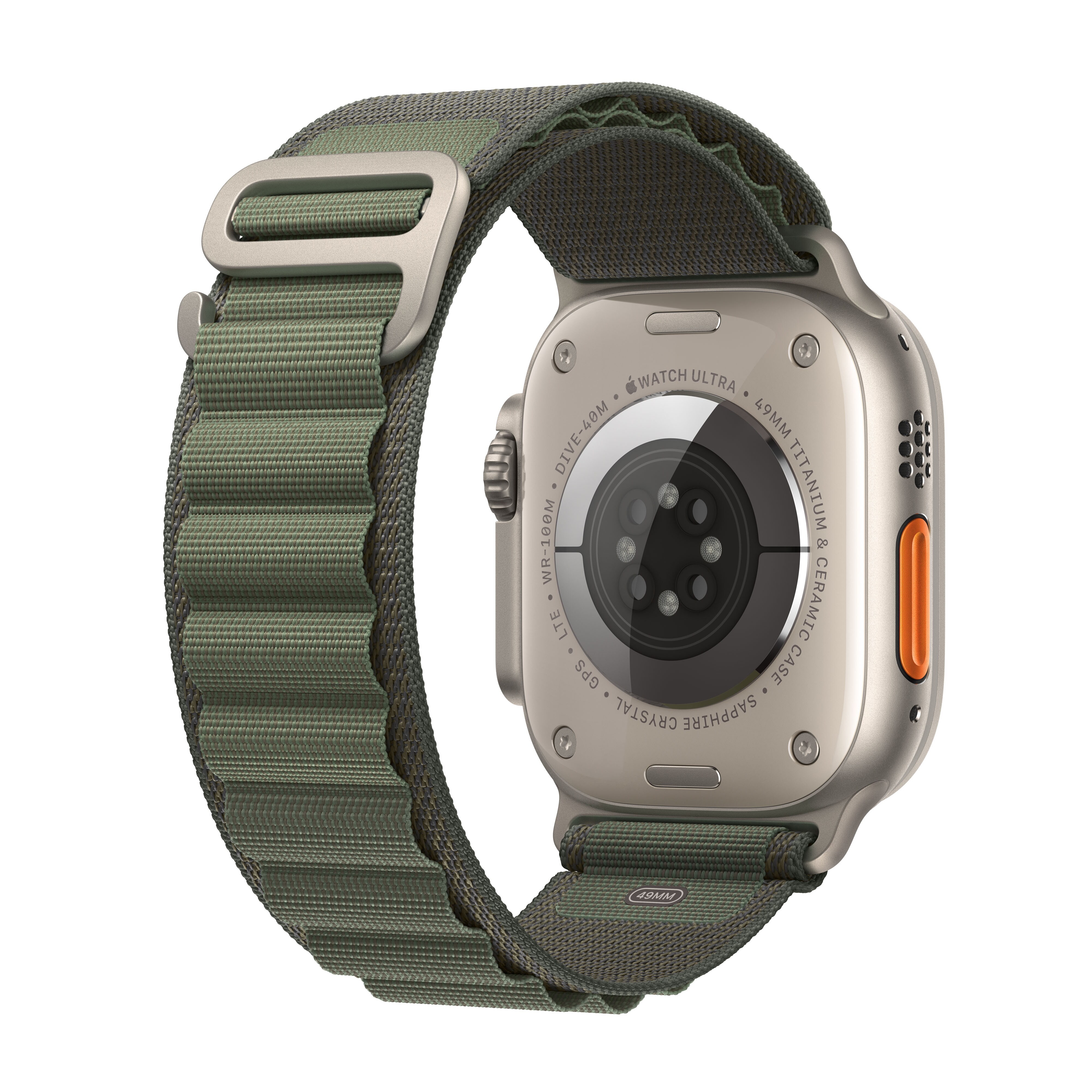 Умные часы Apple Watch Ultra 49 мм корпус из титана, ремешок Alpine зеленого цвета