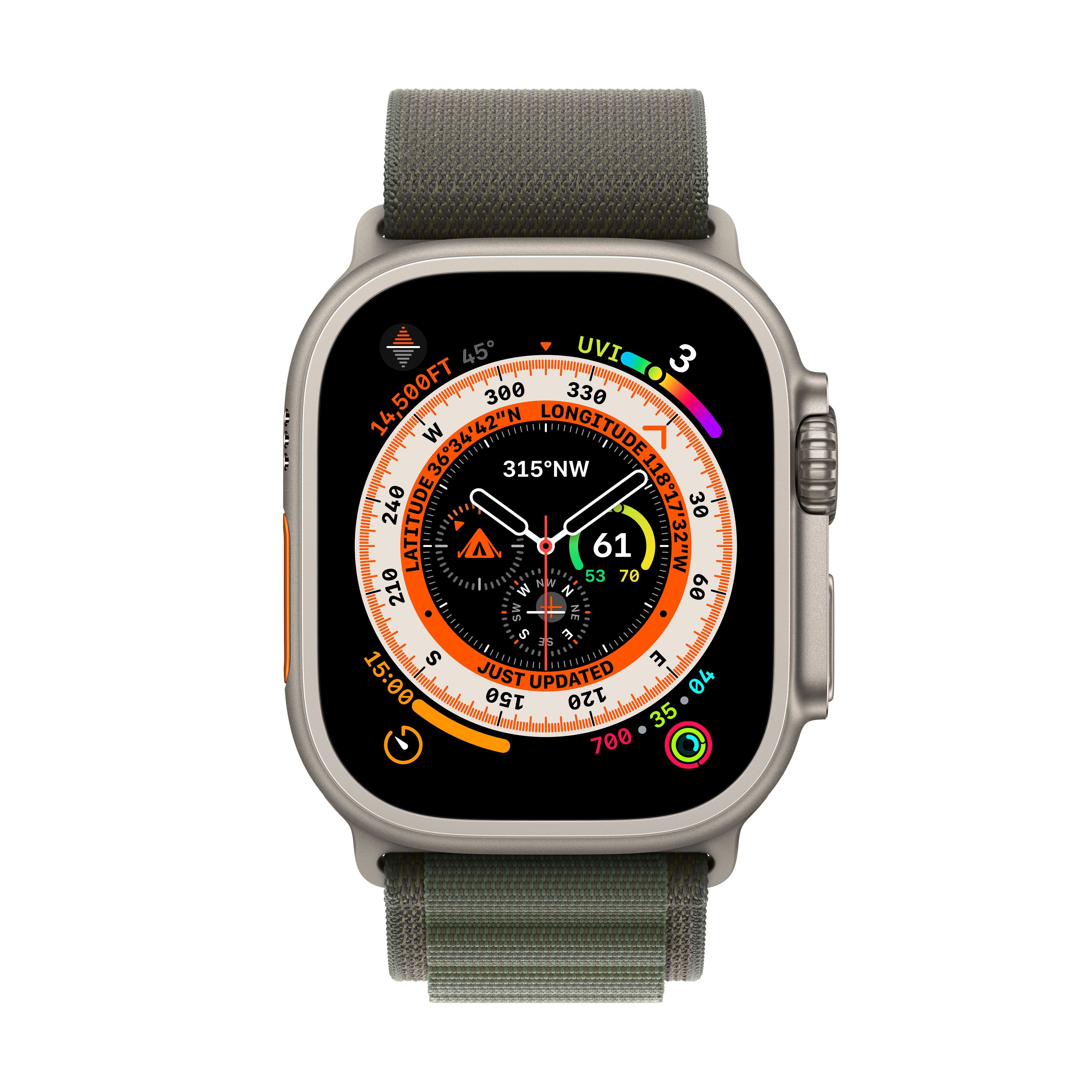 Умные часы Apple Watch Ultra 49 мм корпус из титана, ремешок Alpine зеленого цвета