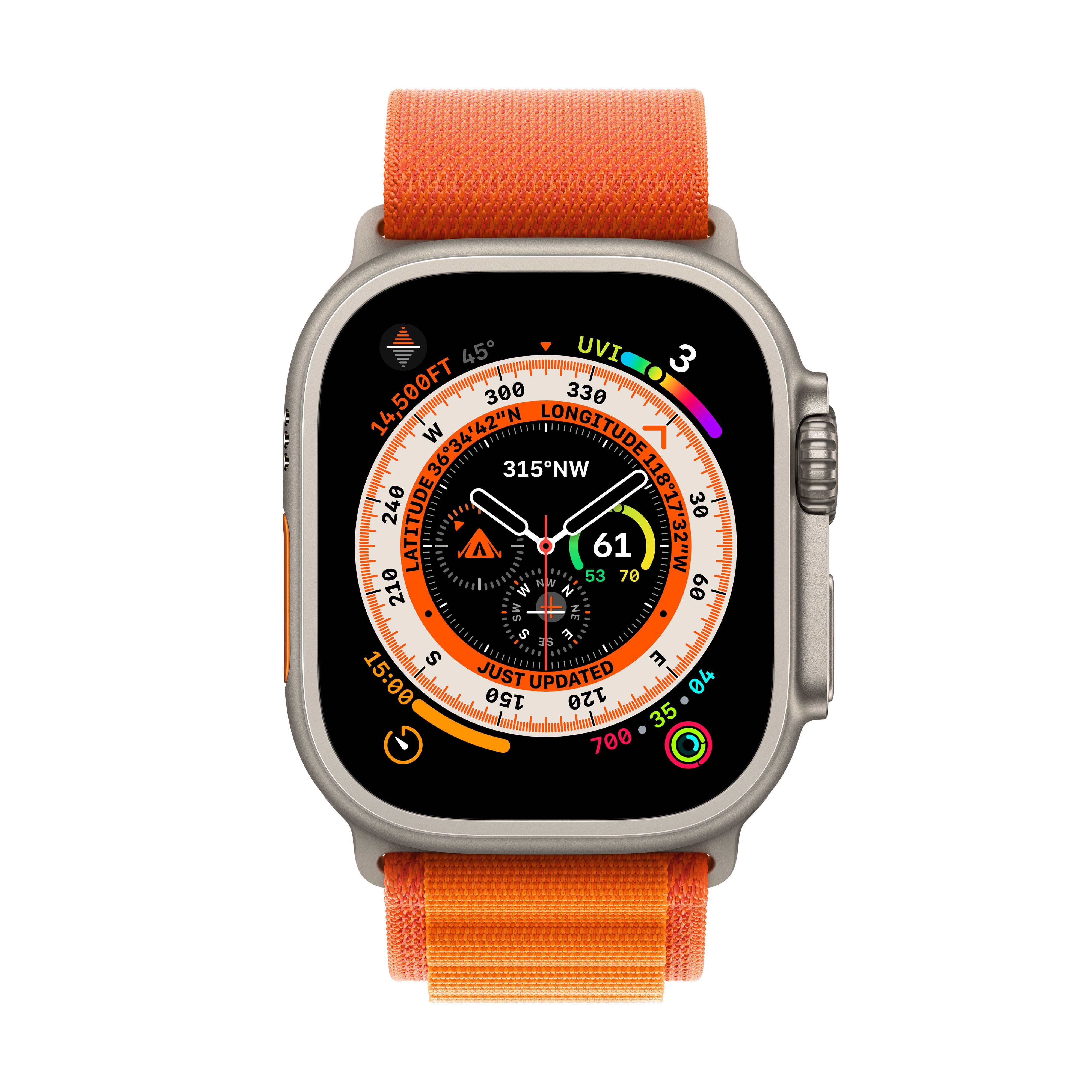 Умные часы Apple Watch Ultra 49 мм корпус из титана, ремешок Alpine оранжевого цвета