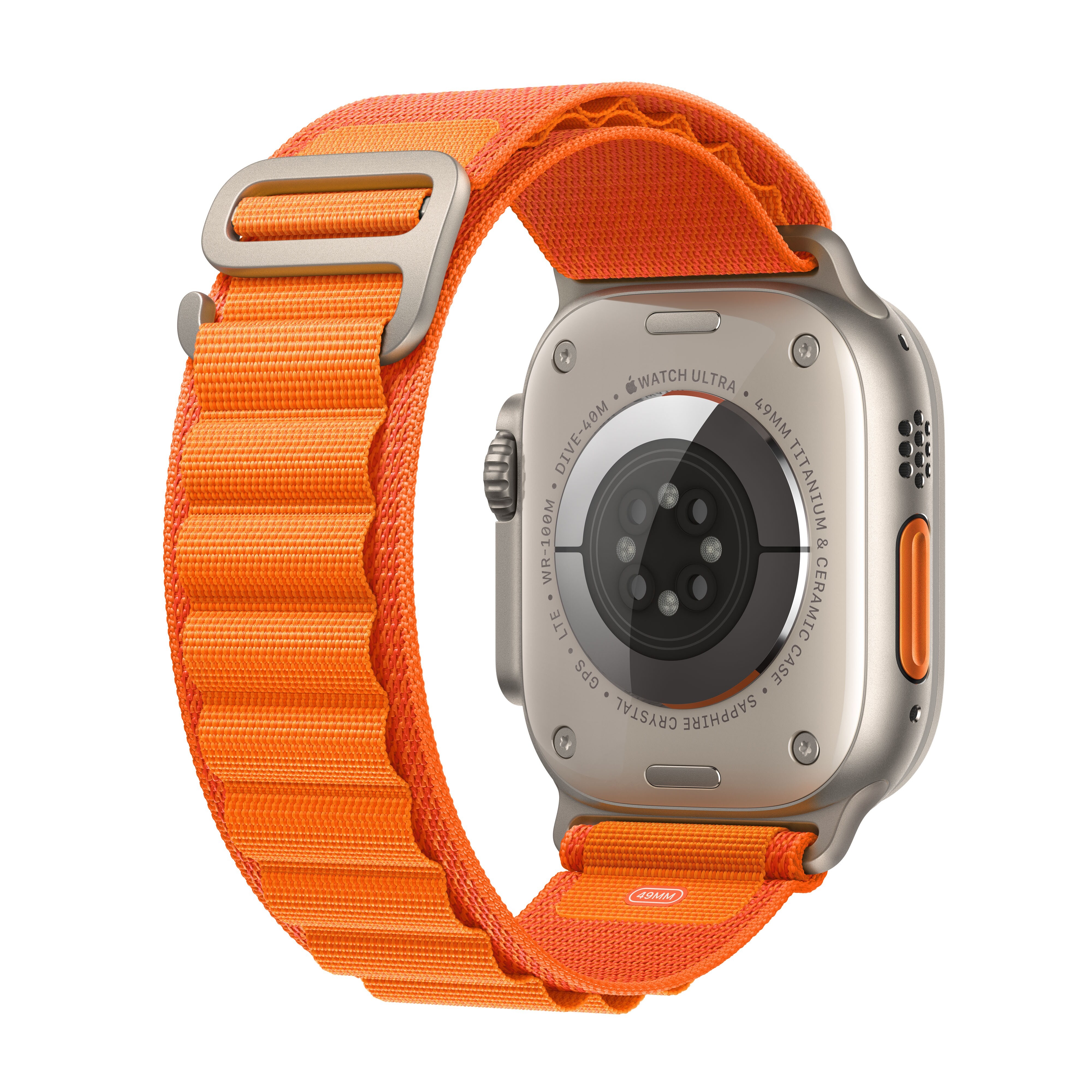 Умные часы Apple Watch Ultra 49 мм корпус из титана, ремешок Alpine оранжевого цвета