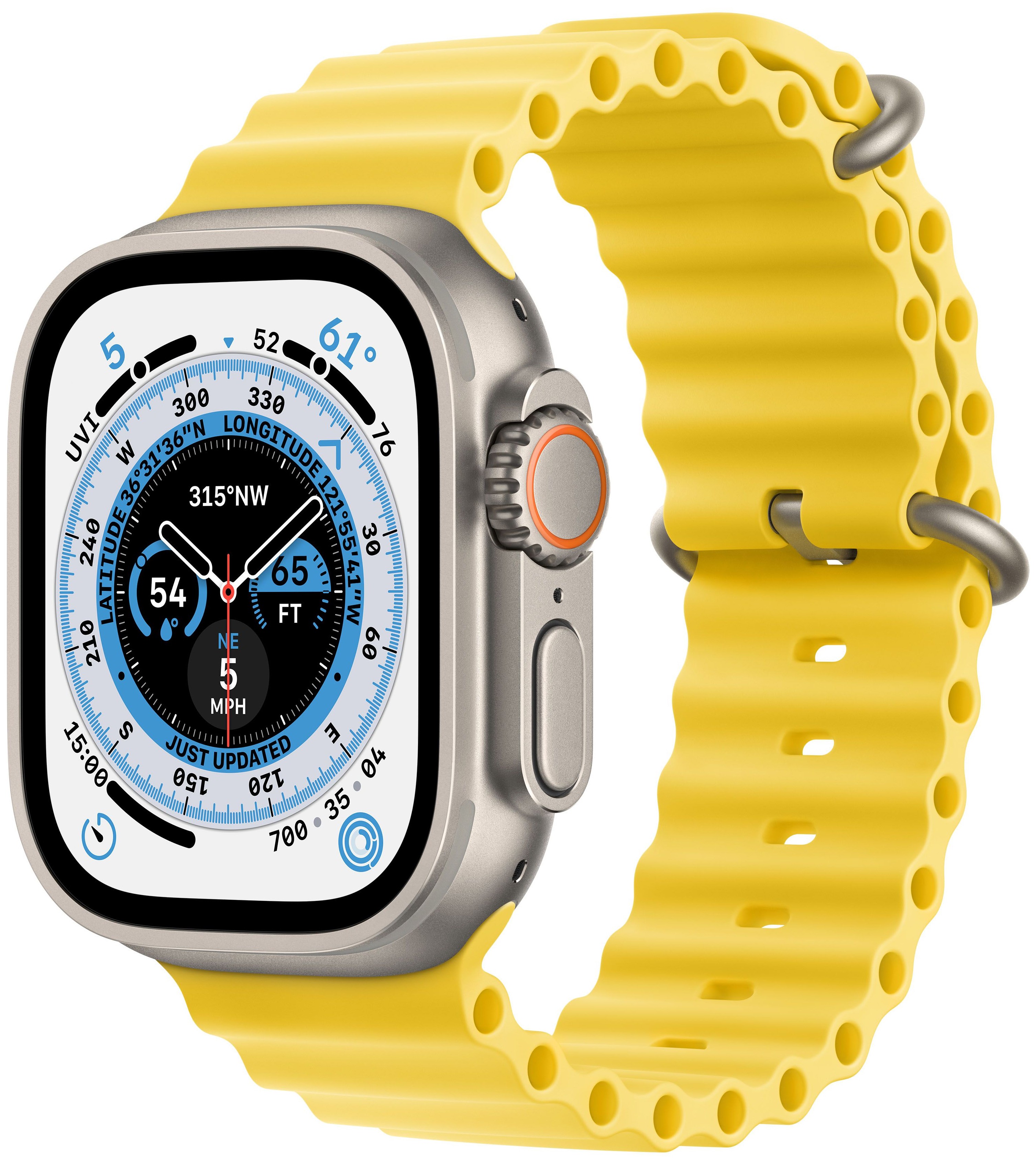 Умные часы Apple Watch Ultra 49 мм корпус из титана, ремешок Ocean желтого цвета