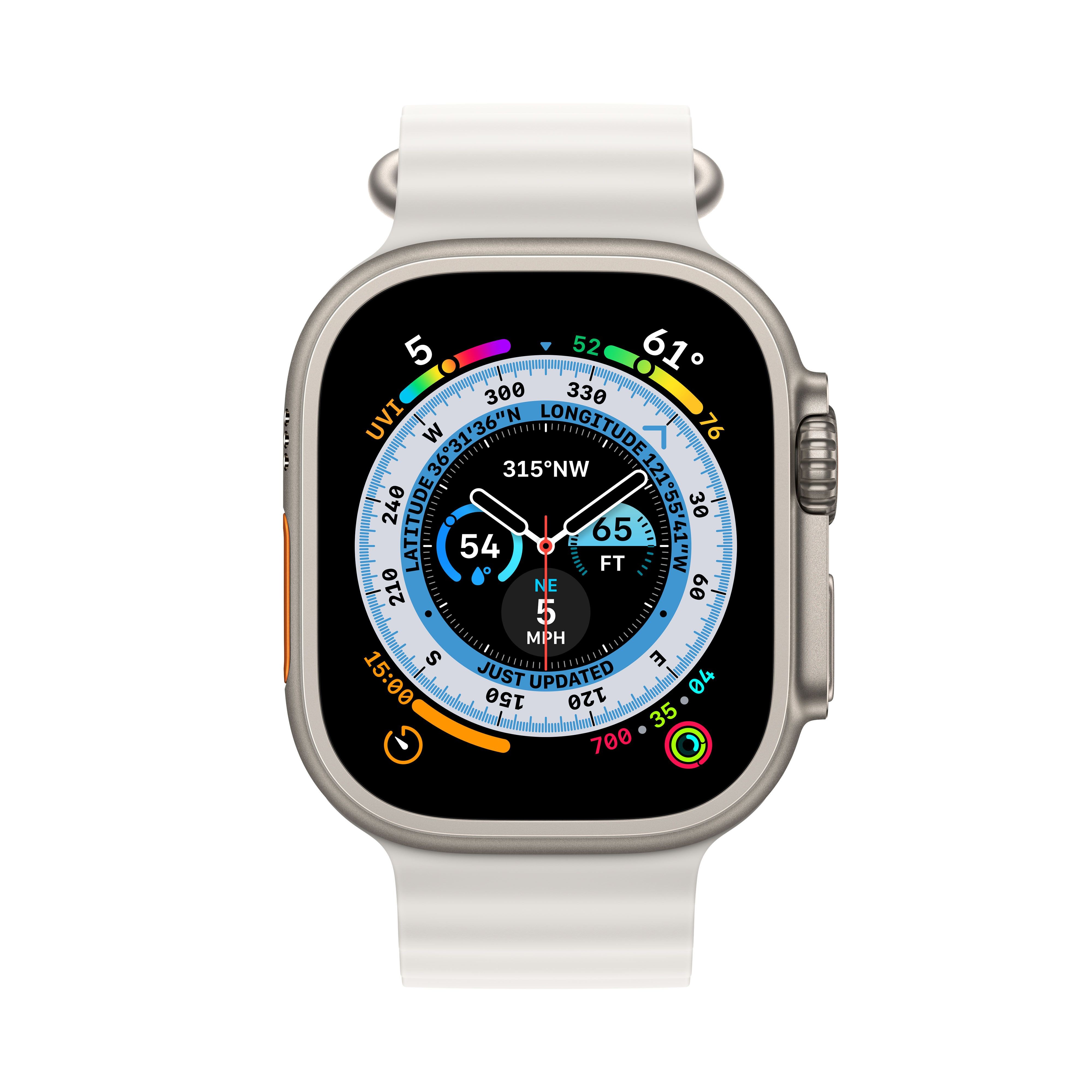 Умные часы Apple Watch Ultra 49 мм корпус из титана, ремешок Ocean белого цвета
