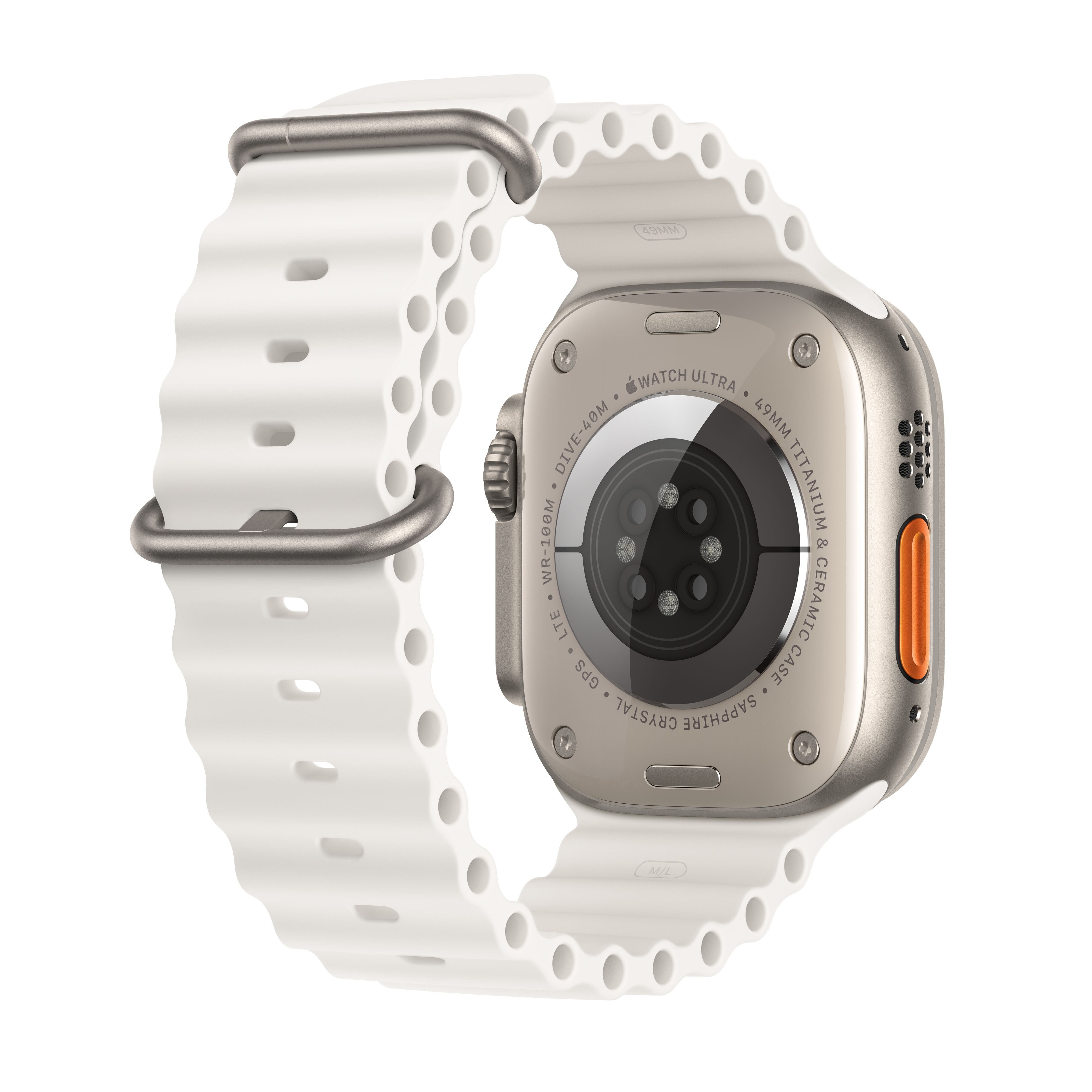 Умные часы Apple Watch Ultra 49 мм корпус из титана, ремешок Ocean белого цвета