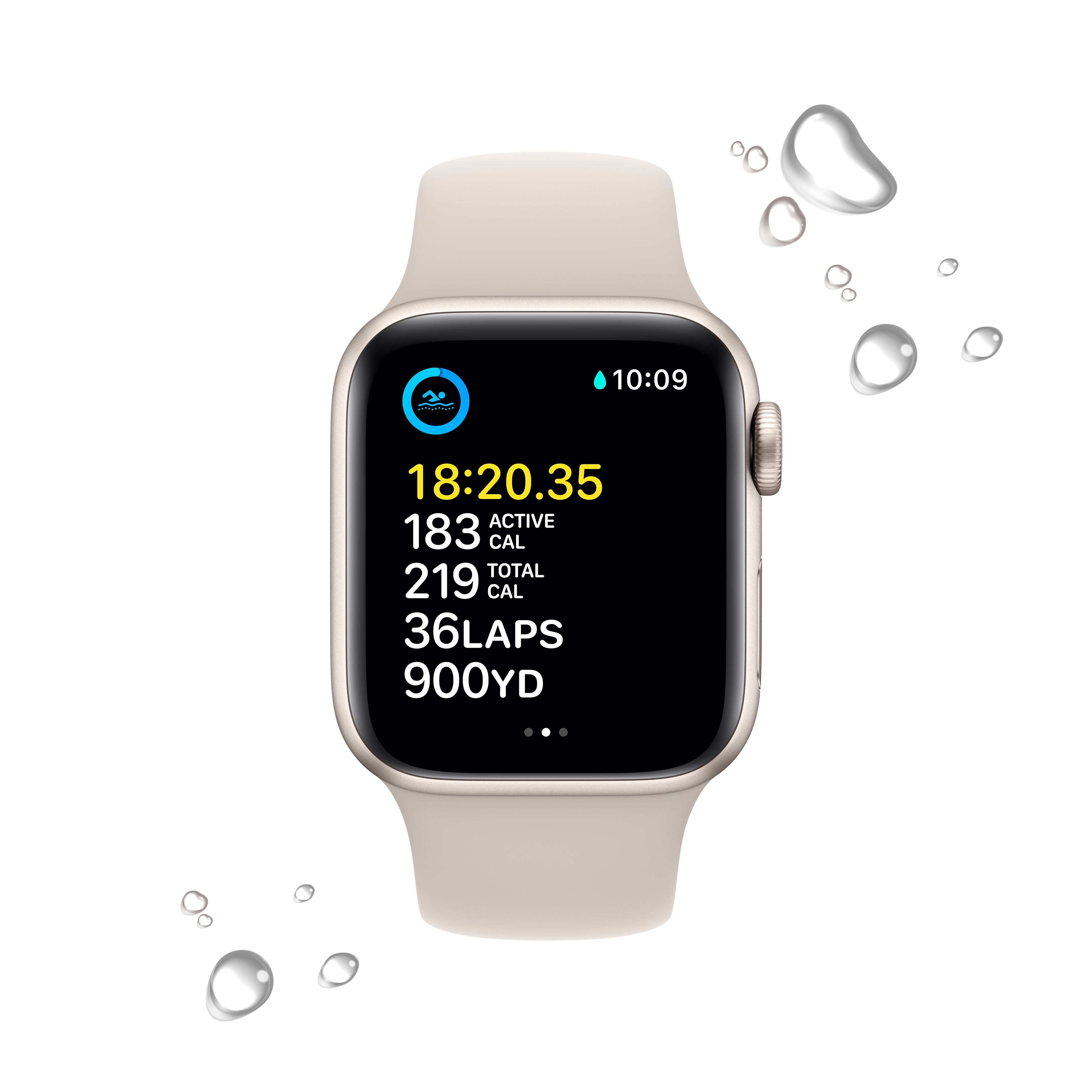 Часы Apple Watch SE (2022) GPS 44mm Aluminum Case with Sport Band цвета Сияющая звезда