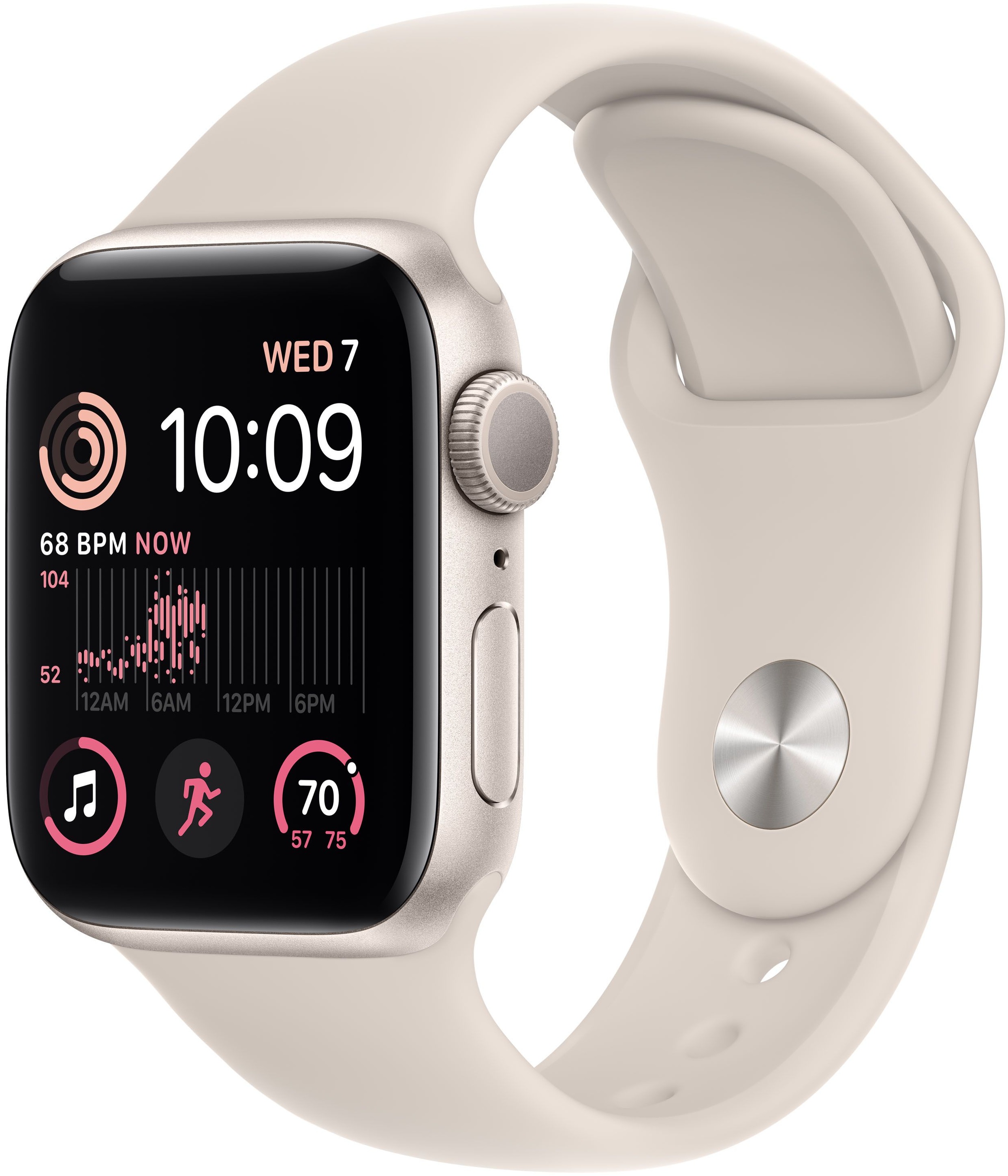 Часы Apple Watch SE2 GPS 40mm Aluminum Case with Sport Band сияющая звезда/сияющая звезда 2022