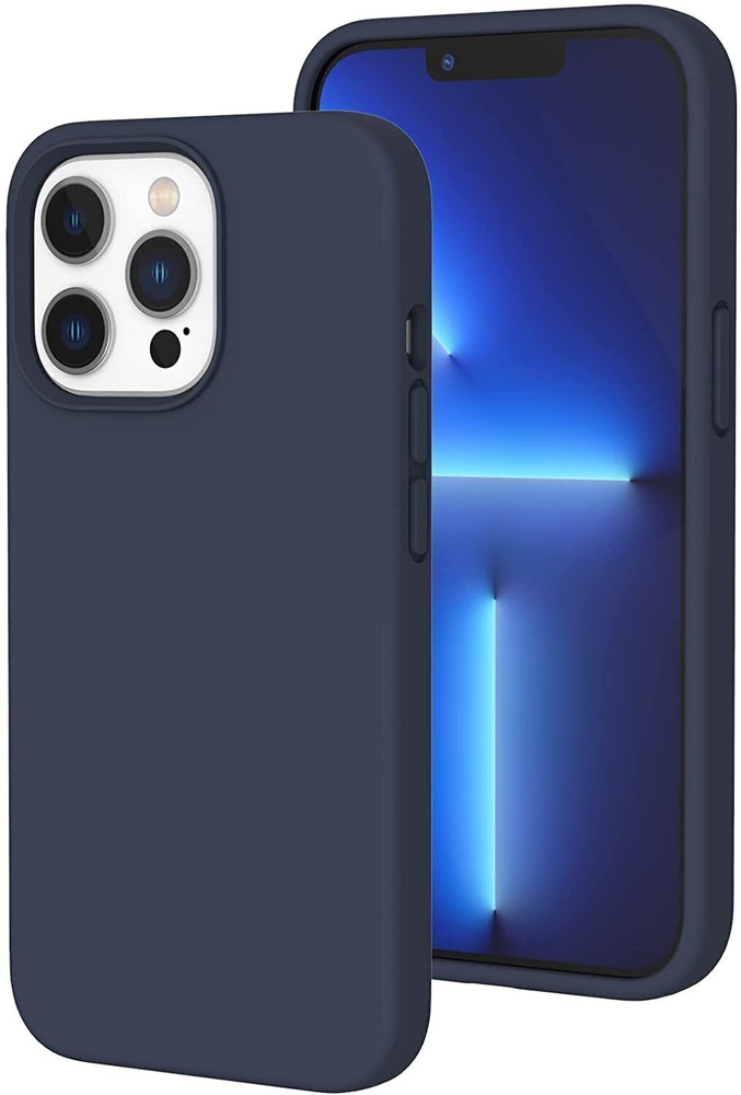 Чехол для Apple iPhone 14 Pro Max Silicone Case (Тёмно-синий)