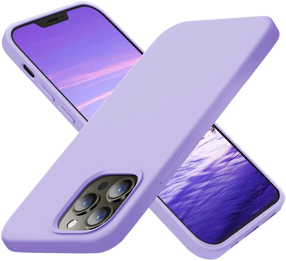 Чехол для Apple iPhone 14 Pro Silicone Case (Лаванда)