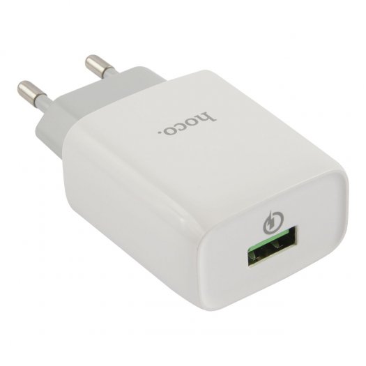 Сетевое зарядное устройство HOCO C72Q Glorious USB 18W QC3.0 White