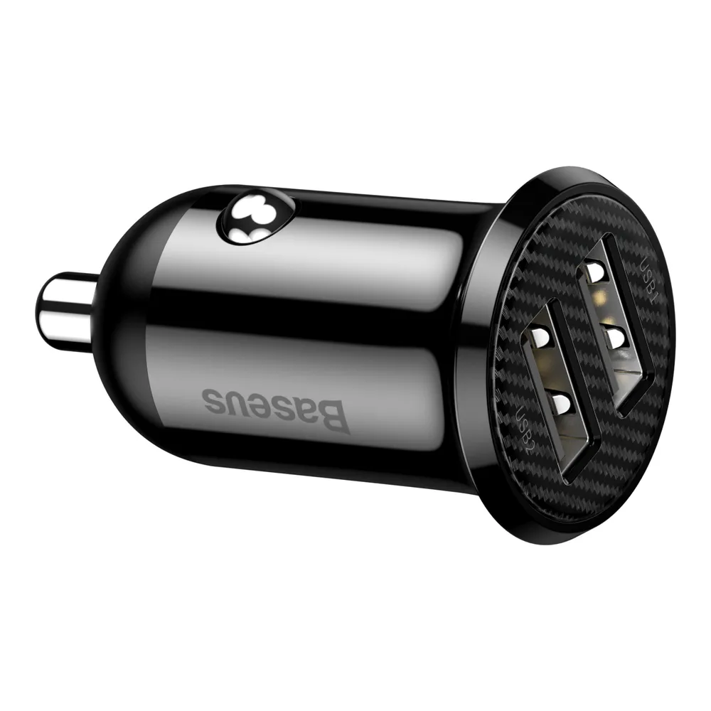 Автомобильное зарядное устройство Baseus car charger Grain Pro Dual USB 4.8A Black (CCALLP-01)