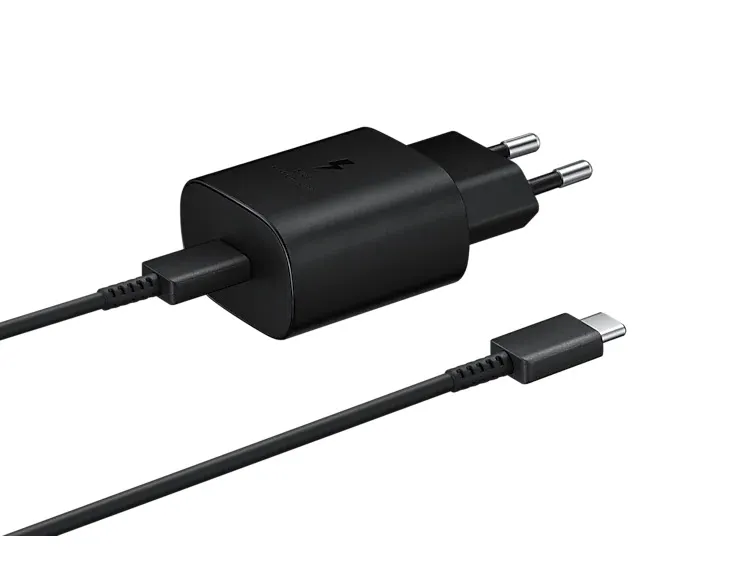 Сетевое зарядное устройство Samsung EP-TA800 + кабель USB Type-C, 25 Вт, черный