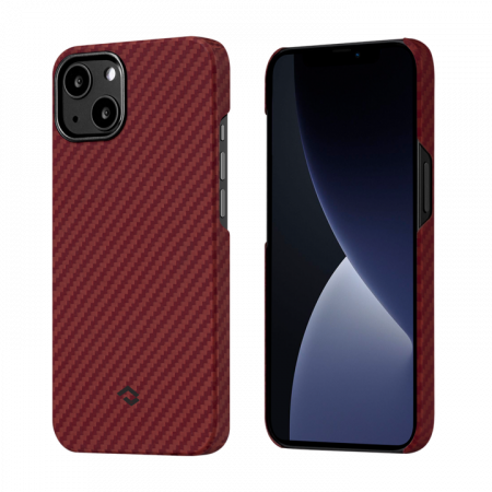 Чехол с поддержкой MagSafe PITAKA MagEZ Case 2 для iPhone 13 mini 5.4", красный/оранжевый (Red/Orange Herringbone)