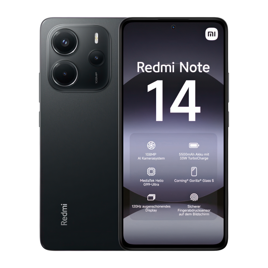 Смартфон Xiaomi Redmi Note 14 8/128 ГБ (Midnight Black)