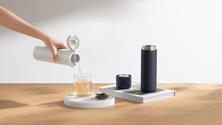 Термос Xiaomi Mijia flip Version/480ML (MJTGB02PL) (White) (с автоматическим замком)