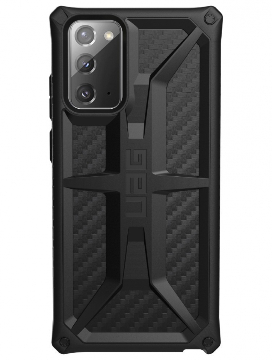 Чехол Uag Monarch для Samsung Note 20 чёрный карбон (Carbon Fiber)