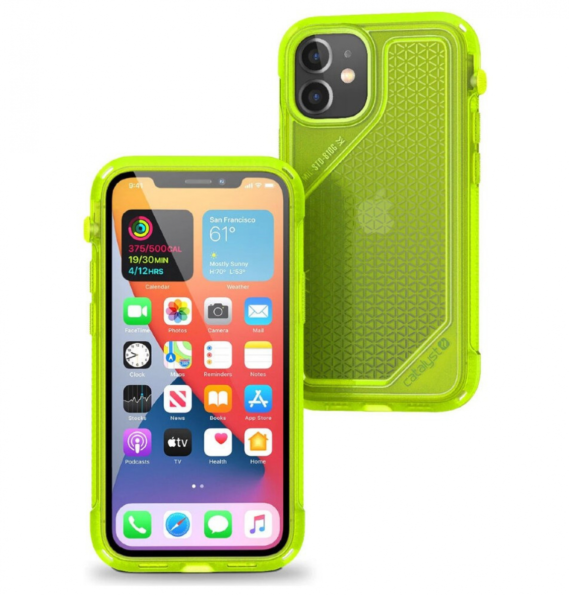 Ударостойкий чехол Catalyst Vibe Impact Case для iPhone 12 mini 5.4", желтый неон (Neon Yellow)