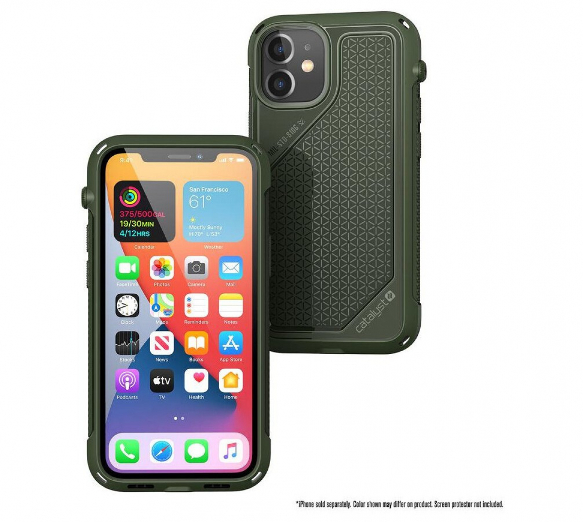Ударостойкий чехол Catalyst Vibe Impact Case для iPhone 12 mini 5.4", зеленый (Army Green)