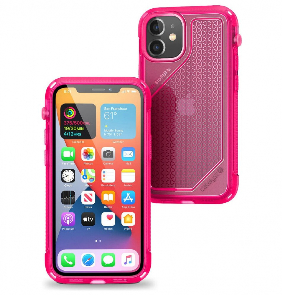 Ударостойкий чехол Catalyst Vibe Impact Case для iPhone 12 mini 5.4", розовый неон (Neon Pink)