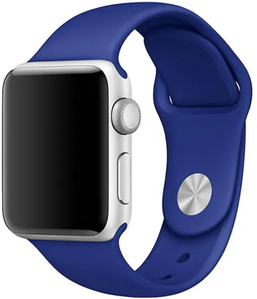 Силиконовый ремешок для смарт часов Apple Watch 38/40мм (Синий)