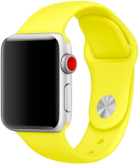 Силиконовый ремешок для смарт часов Apple Watch 38/40мм (Жёлтый)