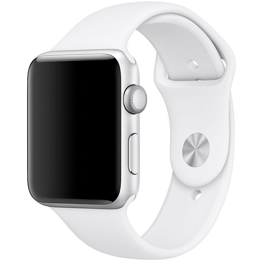 Силиконовый ремешок для смарт часов Apple Watch 38/40мм (Белый)
