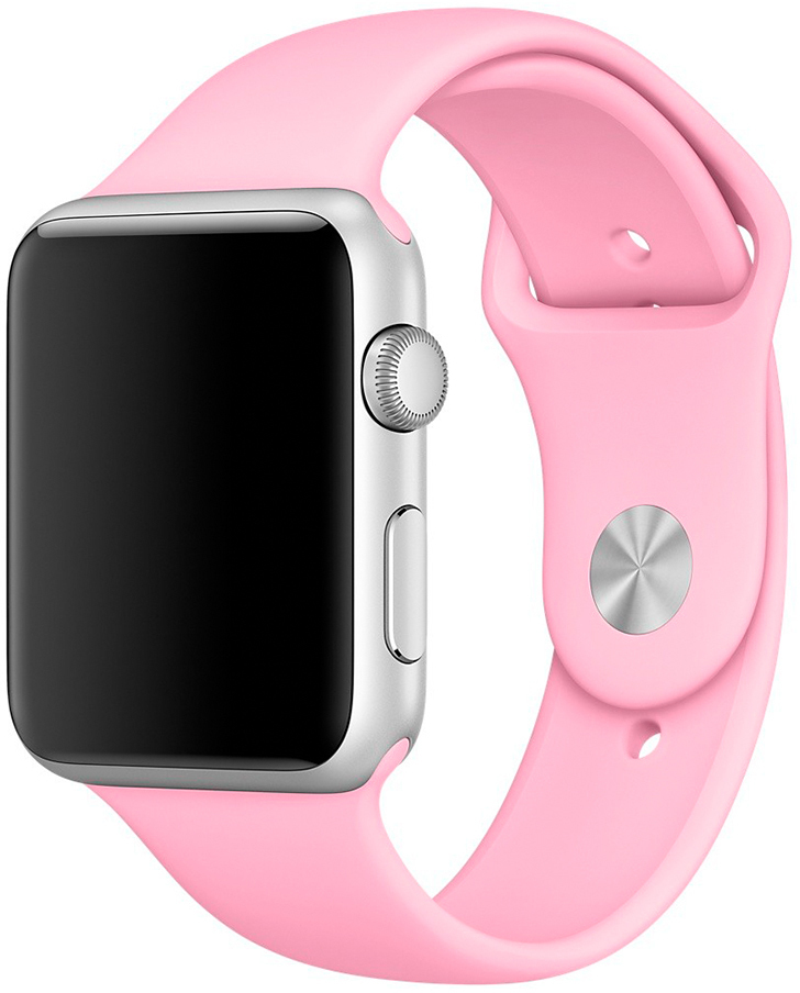 Силиконовый ремешок для смарт часов Apple Watch 38/40мм (Розовый)