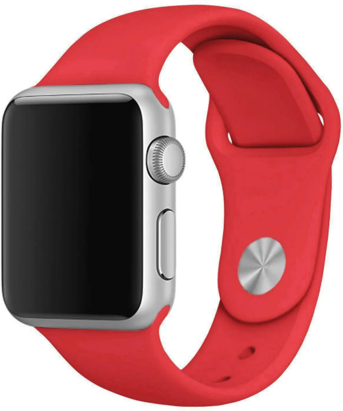 Силиконовый ремешок для смарт часов Apple Watch 42/44мм (Красный)