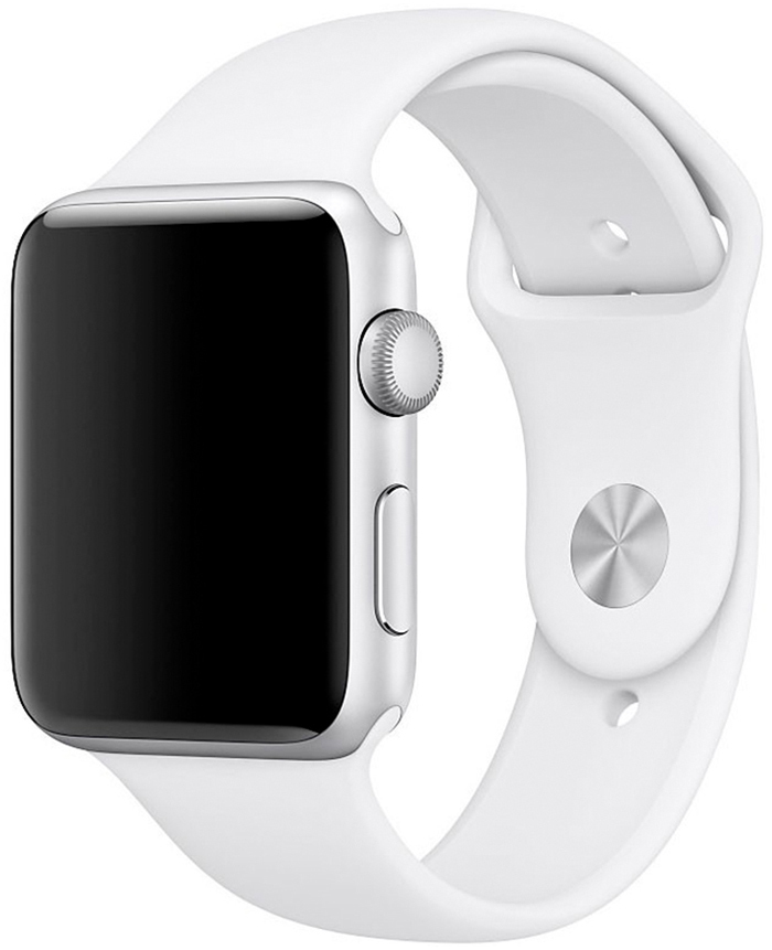 Силиконовый ремешок для смарт часов Apple Watch 42/44мм (Белый)