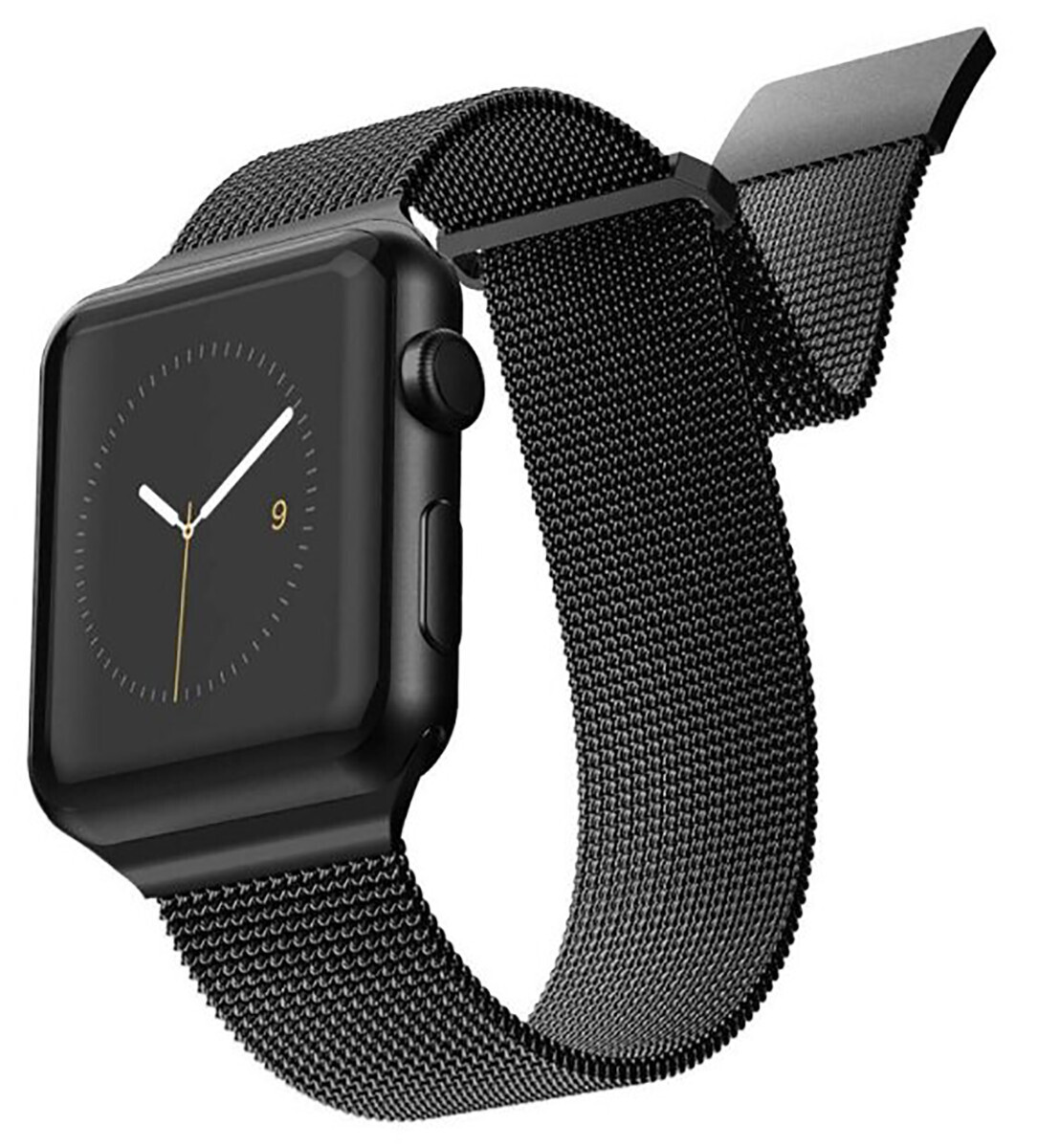 Ремешок миланская петля для смарт часов Apple Watch 38/40мм (Чёрный)