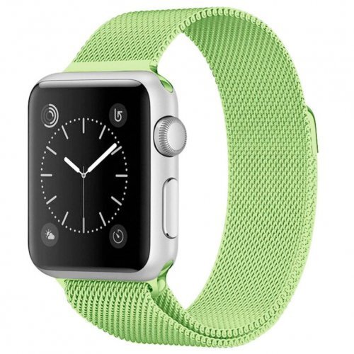 Ремешок миланская петля для смарт часов Apple Watch 38/40мм (Зелёный)