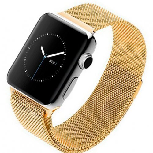Ремешок миланская петля для смарт часов Apple Watch 38/40мм (Золотой)