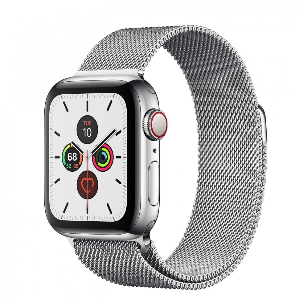 Ремешок миланская петля для смарт часов Apple Watch 38/40мм (Серебристый)